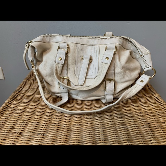 White leather slouch hobo purse - Picture 1 of 14